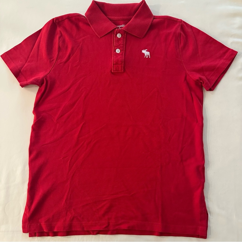 Abercrombie Kids Red Polo Sz 15/16 - Picture 2 of 5